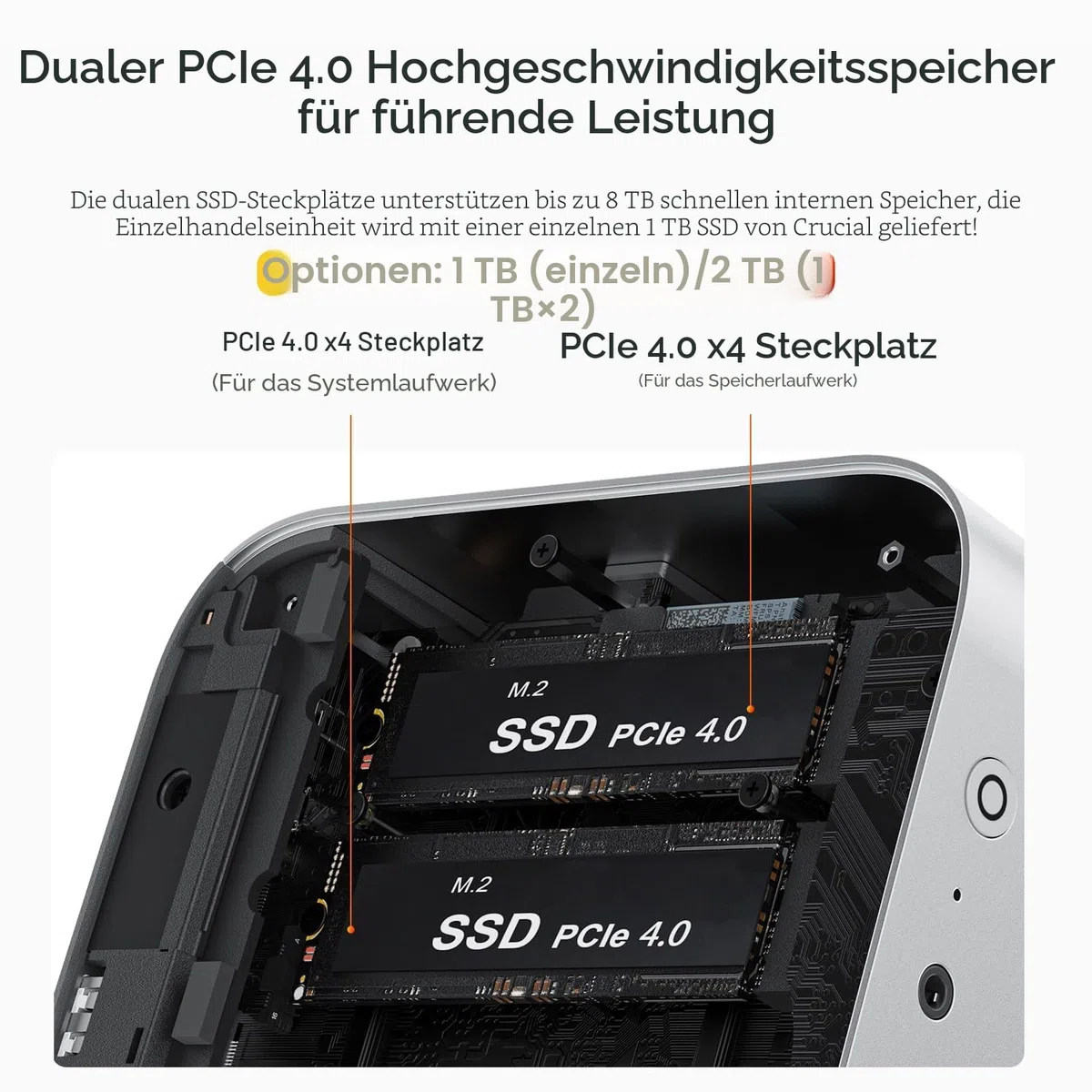 Beelink SER9 Pro AI Mini PC, AMD Ryzen AI 9 HX 370(12C/24T, bis zu 5.1GHz), Mini Computer 32GB LPDDR5X RAM 1TB PCIe4.0 SSD Windows 11 Pro, Integrierte MIC/Lautsprecher, USB4/WiFi6/BT5.2/RJ45 2.5G