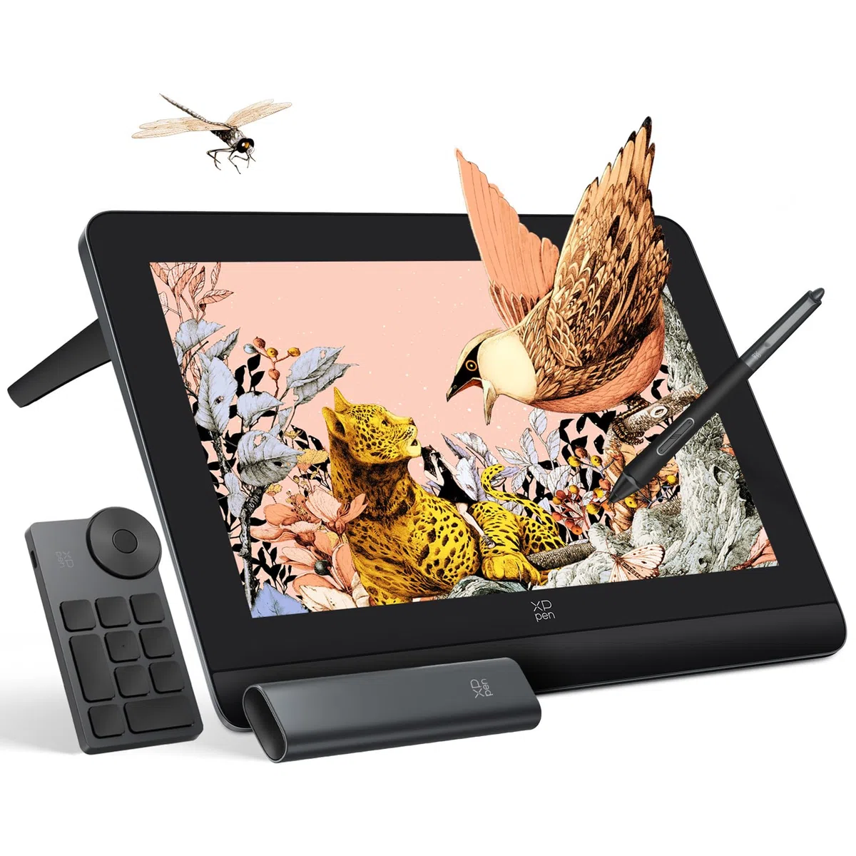 XPPen Artist Pro 16 Gen 2 Grafiktablett mit 2,5K Display, 16 Zoll QHD Zeichentablett mit entspiegeltem Bildschirm, 16384 Druckstufen Stift, mit integriertem Ständer und Mini-Tastenfeld