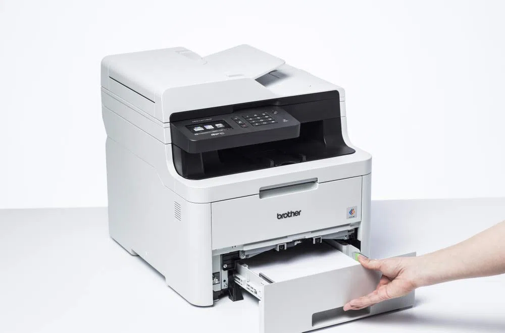Brother MFC-L3710CW kompaktes 4-in-1 Farblaser-Multifunktionsgerät (mit WLAN, bis zu 18 Seiten pro Minute in Farbe und s/w) weiß