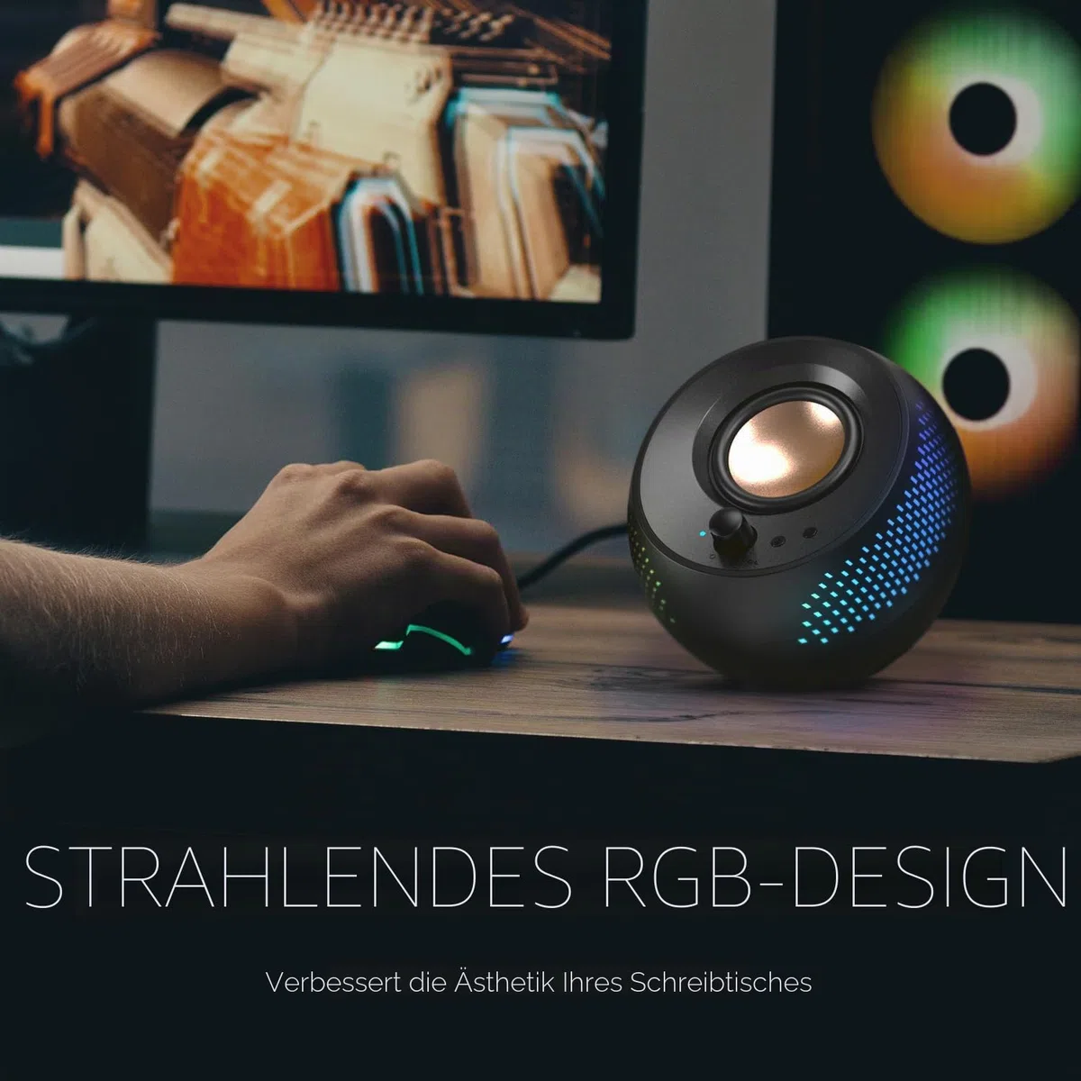 CREATIVE Pebble X Plus 2.1 Lautsprecher, Bluetooth 5.3, USB-C, schwarz RGB-Beleuchtung