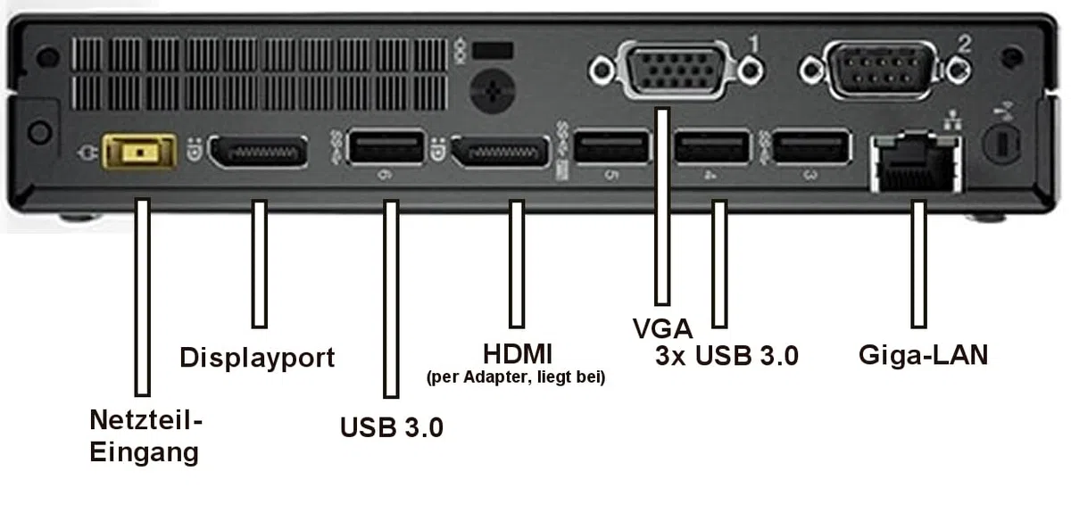 Lenovo ThinkCentre M710q Intel i5 6500T 4 Kern 3.1 GHz Business Office Multimedia Computer mit 3 Jahren Garantie! | 8 GB | 128 GB NVME SSD | USB 3.0 | WLAN | Windows 11 Prof. 64-Bit | #8384