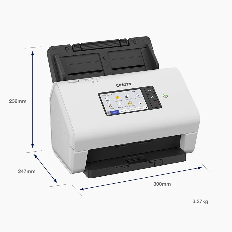 Brother AdS-4900w Scanner Con Adf + Alimentatore Di Fogli 600 X 600 Dpi A4 Nero, Bianco (adS-4900w 2-Sided Scan Up To - 60ppm / 120ipm 100 Sheet Adf