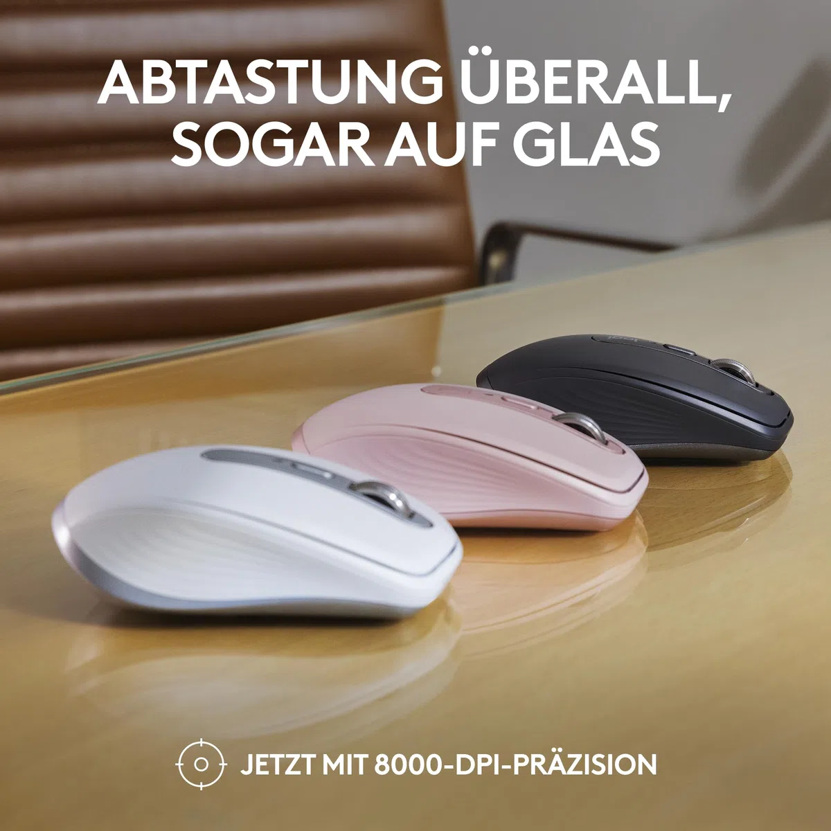 Logitech MX Anywhere 3S Compact Kabellose Maus, Fast Scrolling, 8K DPI Any-Surface Tracking, Quiet Clicks, Programmierbare Tasten, USB C, Bluetooth, Windows PC, Linux, Chrome, Mac - Graphit