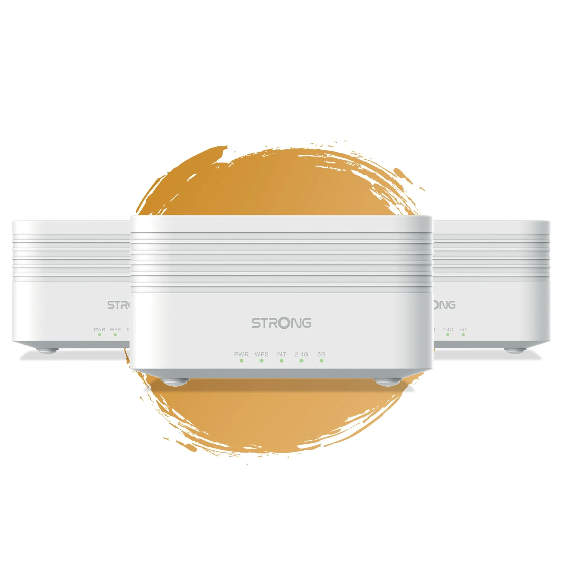 Strong | 3X Atria Mesh Home Kit AX3000 | WiFi 6 | Add-on | WLAN Verstärker Bis zu 1050 m² zusätzliche Wi-Fi 6-Abdeckung | Für alle Router | Dual Band 2,4 GHz + 5 GHz | Gigabit LAN-Anschlüsse | weiß