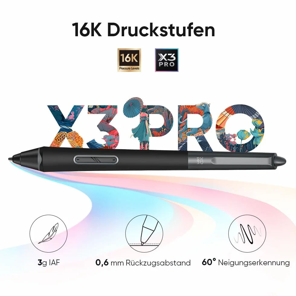 XPPen Grafiktablett, Deco Pro LW Gen 2 Bluetooth 5.0 Grafiktablett, 16K (16384) Druckstufe Stift mit Shortcut-Tastatur, Kompatibel mit Windows Chrome OS macOS Linux