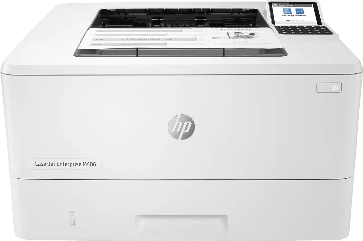 HP LaserJet Enterprise M406dn Laserdrucker (Drucker, LAN, Duplex, 350-Blatt Papierfach) weiß
