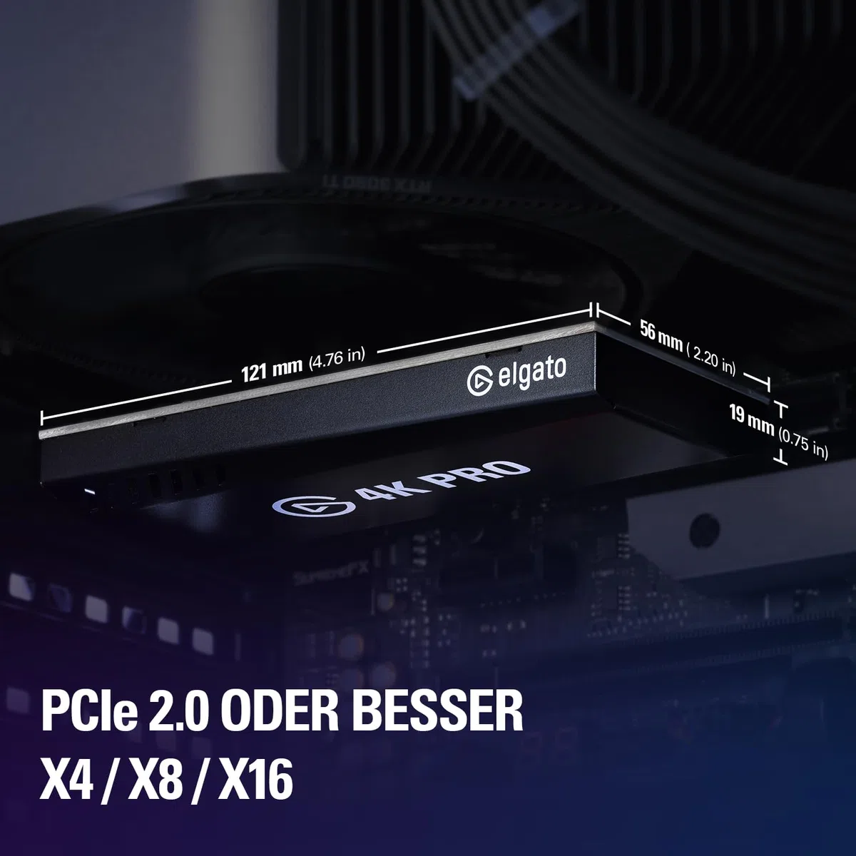Elgato 4K Pro, Interne Capture-Karte: 8K60-Passthrough|4K60 HDR10 mit ultraniedriger Latenz auf PS5|Pro, Xbox Series X|S, Nintendo Switch 2, OBS und mehr, Streaming, kompatibel PC und Dual-PC-Setups