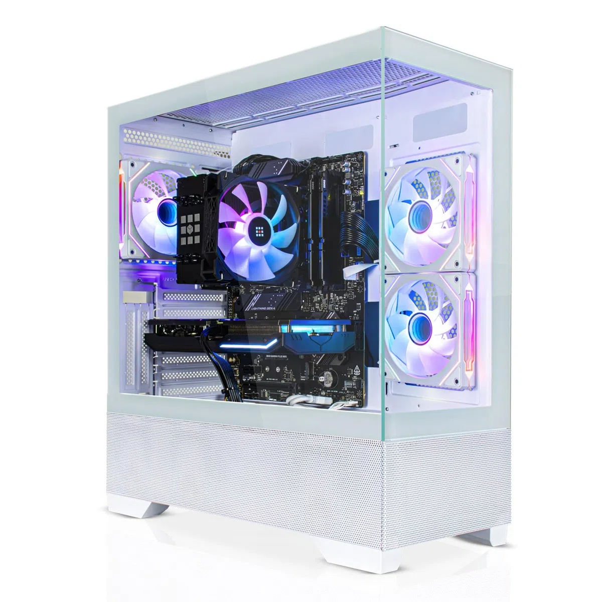 SYSTEMTREFF High-End Gaming PC weiß AMD Ryzen 5 9600X 6x5.4GHz | AMD Radeon RX 9060 XT 16GB DX12 | 1TB M.2 NVMe | 16GB DDR5 RAM | Windows 11 | Desktop Computer Rechner für Gamer, Zocker & Streamer