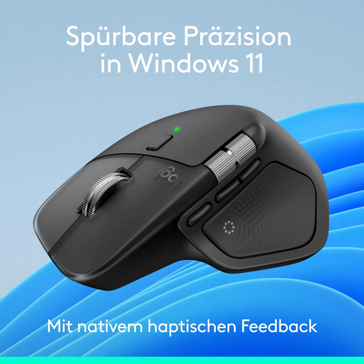 Logitech MX Master 4, ergonomische kabellose Maus mit fortschrittlichem, leistungsstarkem, haptischem Feedback, ultraschnellem Scrollen, Laden über USB-C, Bluetooth, Windows, MacOS – Schwarz