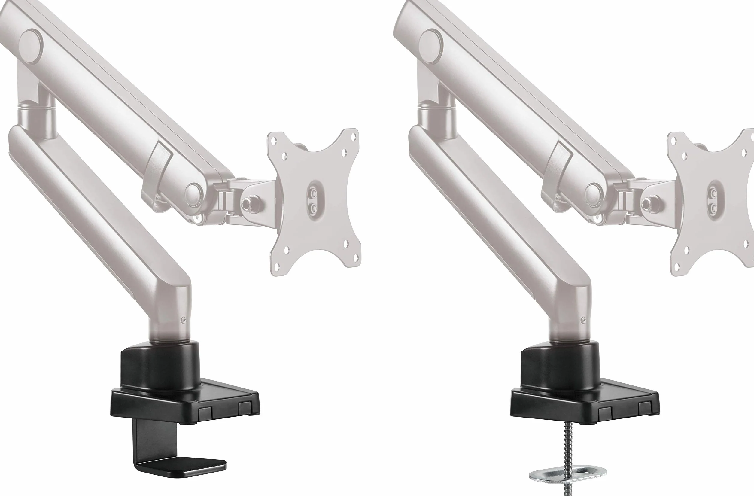 ICY BOX Monitor Halterung für 1 Monitor bis 32 Zoll (bis 8kg, VESA 75x75/100x100), Monitorständer aus Stahl, Schwenk-& Neigbar, Befestigung auf Tischplatte/Tischkante, IB-MS313-T, Schwarz
