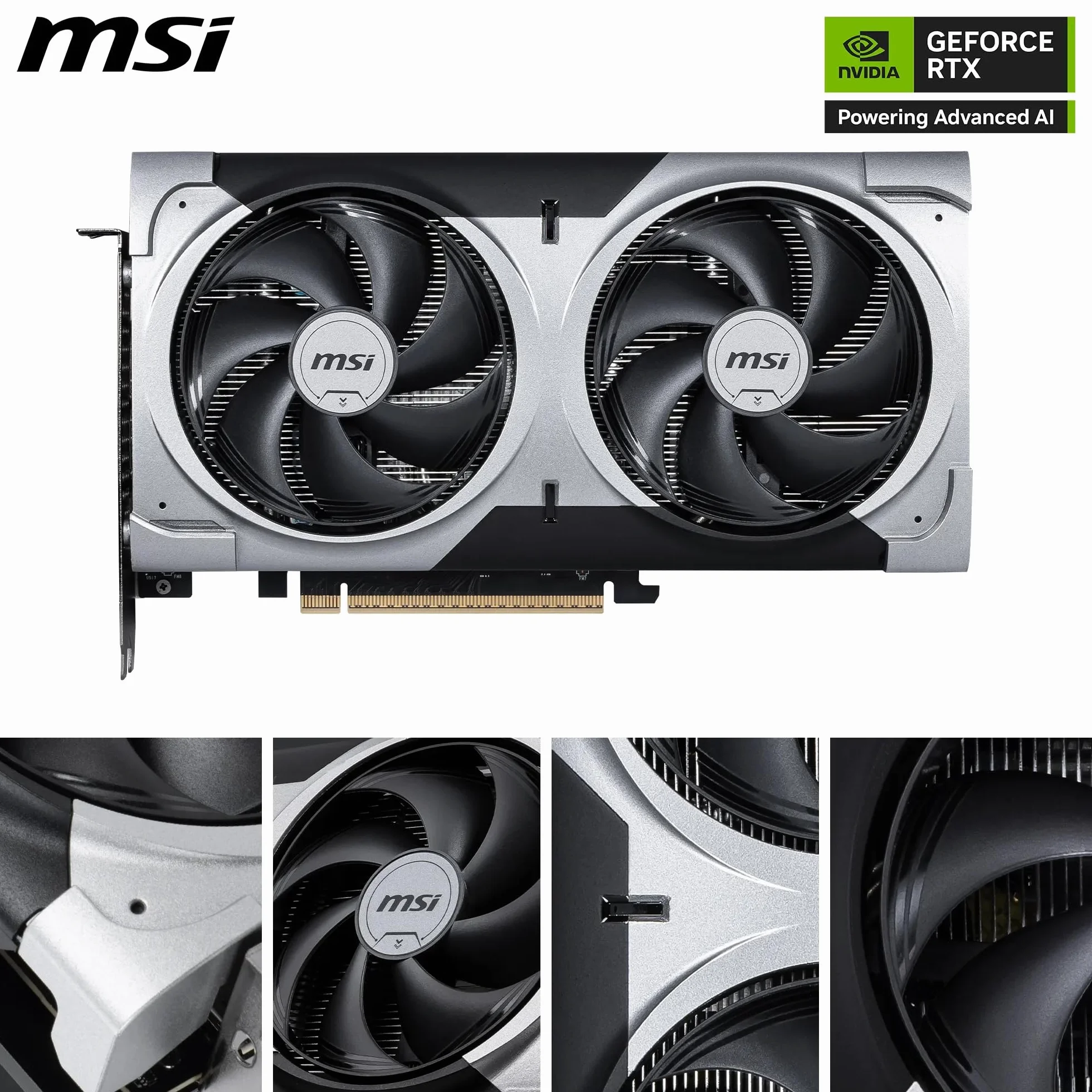 MSI GeForce RTX 5060 Ti 8G Ventus 2X OC Plus - 8GB GDDR7 (28Gbps/128-bit), PCIe 5, Boost: 2602 MHz, HDMI 2.1b, DisplayPort 2.1b, Extra Core-Pipes