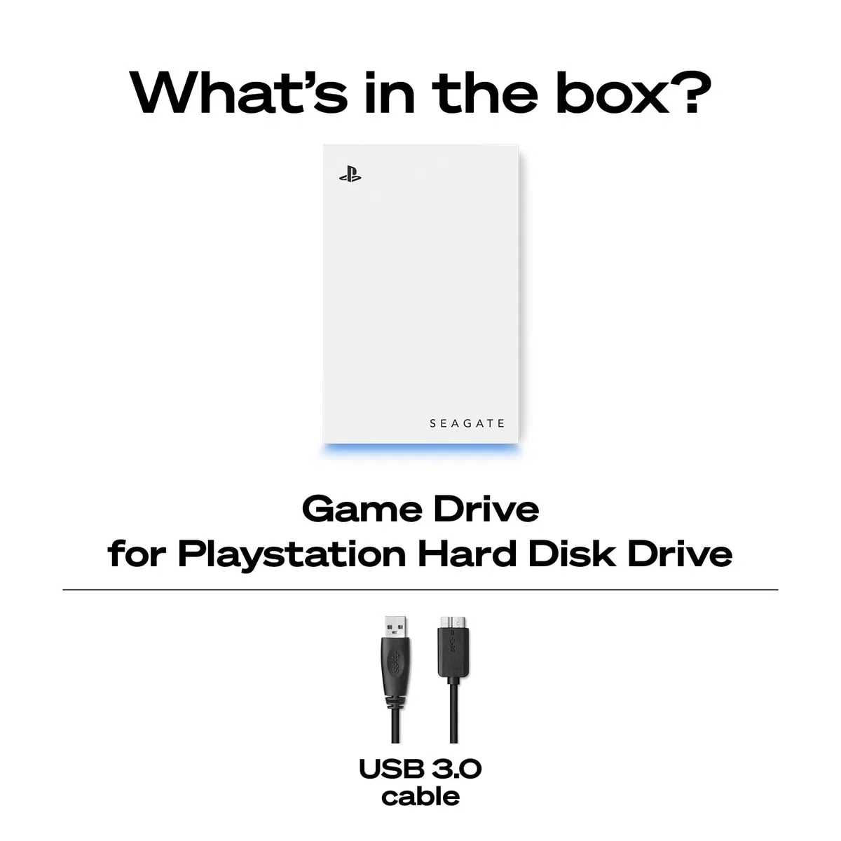 Seagate Game Drive STLV2000101 Externe Festplatte für PS5, 2 TB, USB 3.0, offizielles Lizenzprodukt, Blaue LED