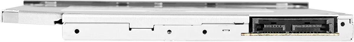 SilverStone 71120 SST-SOD04 - Internes optisches Slim DVD-RW-Laufwerk mit austauschbarer Frontblede für 9,5 mm und 12,7 mm Standard, schwarz