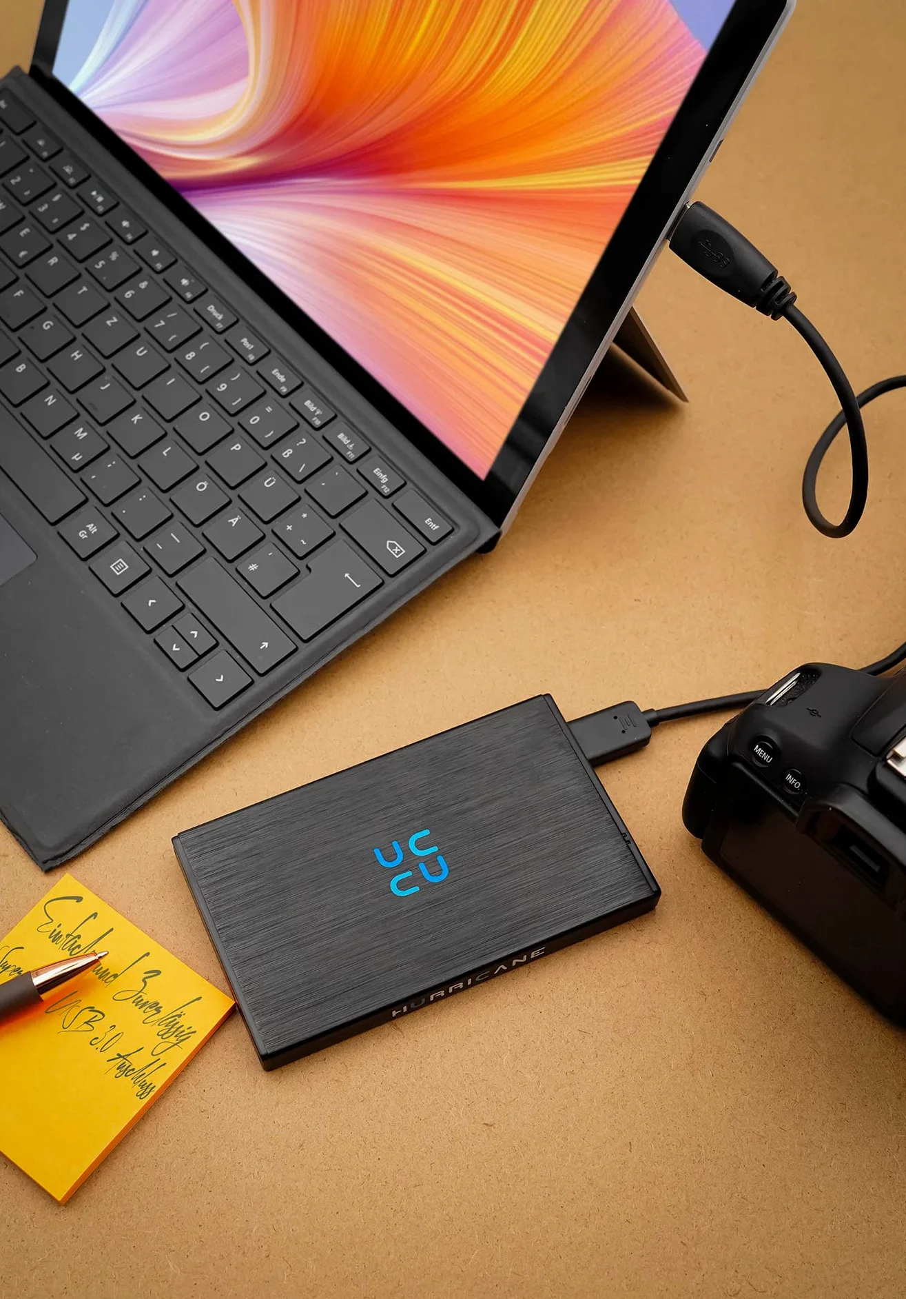 HURRICANE GD25612C Externe Festplatte 750GB 2,5" USB-C Speicher tragbar für PC, Laptop, PS4, PS5, Xbox kompatibel mit Windows Mac Linux