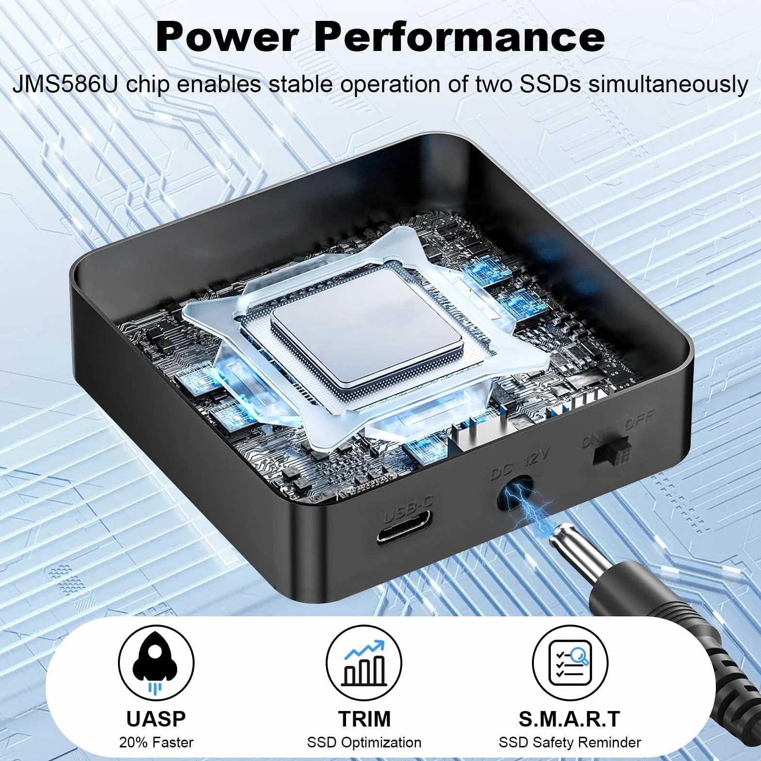 Festplatten Docking Station Dual Bay NVMe M.2 SSD Gehäuse 20Gbps USB 3.2 Gen 2x2 mit Offline Klonen, Werkzeuglose M.2 NVMe SSD Adapter Dockingstation für M Key/B+M Key SSDs