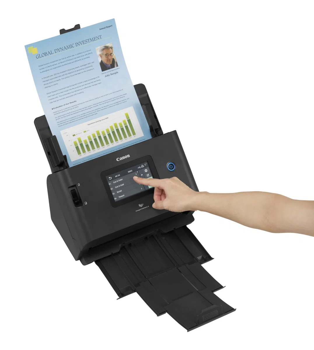 Canon imageFORMULA DR-S350NW, Desktop Dokumentenscanner, Scannen mit Webbrowser und direktem Auftragsscan, 4.3”Touch-Panel, SuperSpeed USB 3.2, LAN und WiFi (2.4GHz/5GHz)
