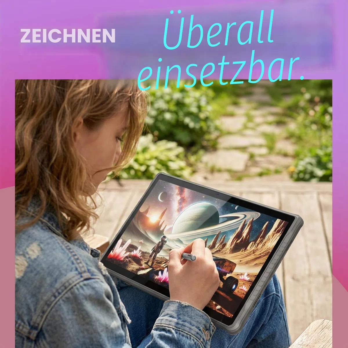 PicassoTab X14 Größtes Eigenständiges Zeichentablett • Kein Computer erforderlich, 14" Display, Stylus, PRO Zeichen Apps & Tutorials Inklusive • Tragbares Grafiktablett für Digitale Künstler •X14