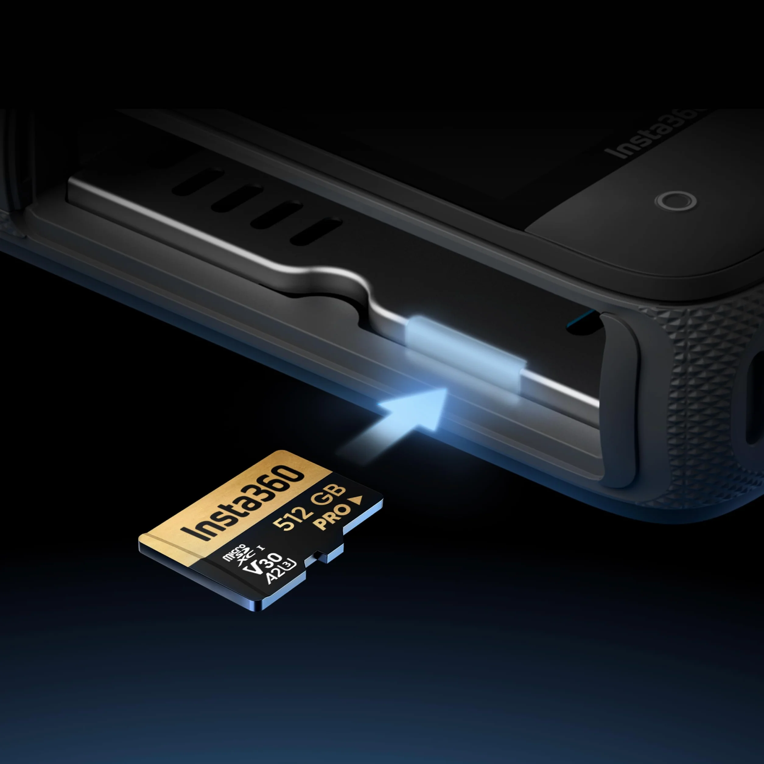 Insta360 512 GB PRO microSDXC-Speicherkarte, V30, A2, UHS-I, 90 MB/s Lese-/Schreibgeschwindigkeit