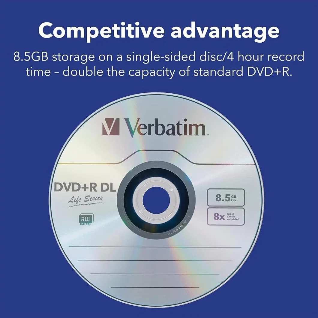 Verbatim 97693 DVD Double Layer DVD+R DL 8.5 GB / 240 min 8x, Full printable White No ID, 50 Stück in Cakebox