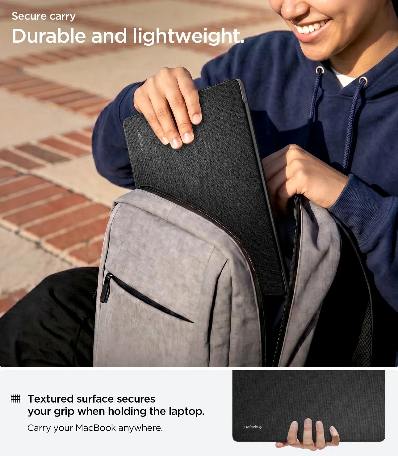 Spigen Urban Fit Hülle Kompatibel mit MacBook Air 15 Zoll M5 (2026) / M4 / M3 / M2 2941 (2025/24/23) Kratzfeste Hartschalen aus Premium-Stoff - Schwarz