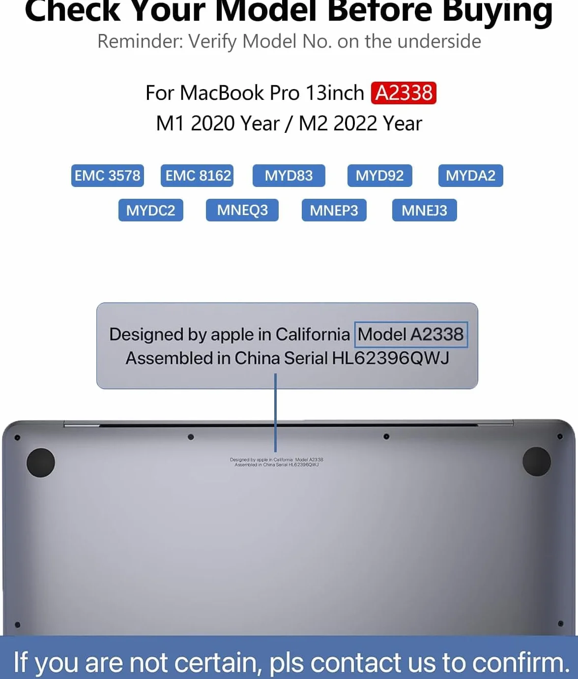 A2338 Ersatzbildschirm 13,3" für MacBook Pro Retina 2020 (M1) und 2022 (M2) (Modell: EMC 3578, EMC 8162, MYD83, MYD92, MYDA2, MYDC2, MNEQ3, MNEP3, MNEJ3) Komplette LCD-Bildschirmbaugruppe (grau)