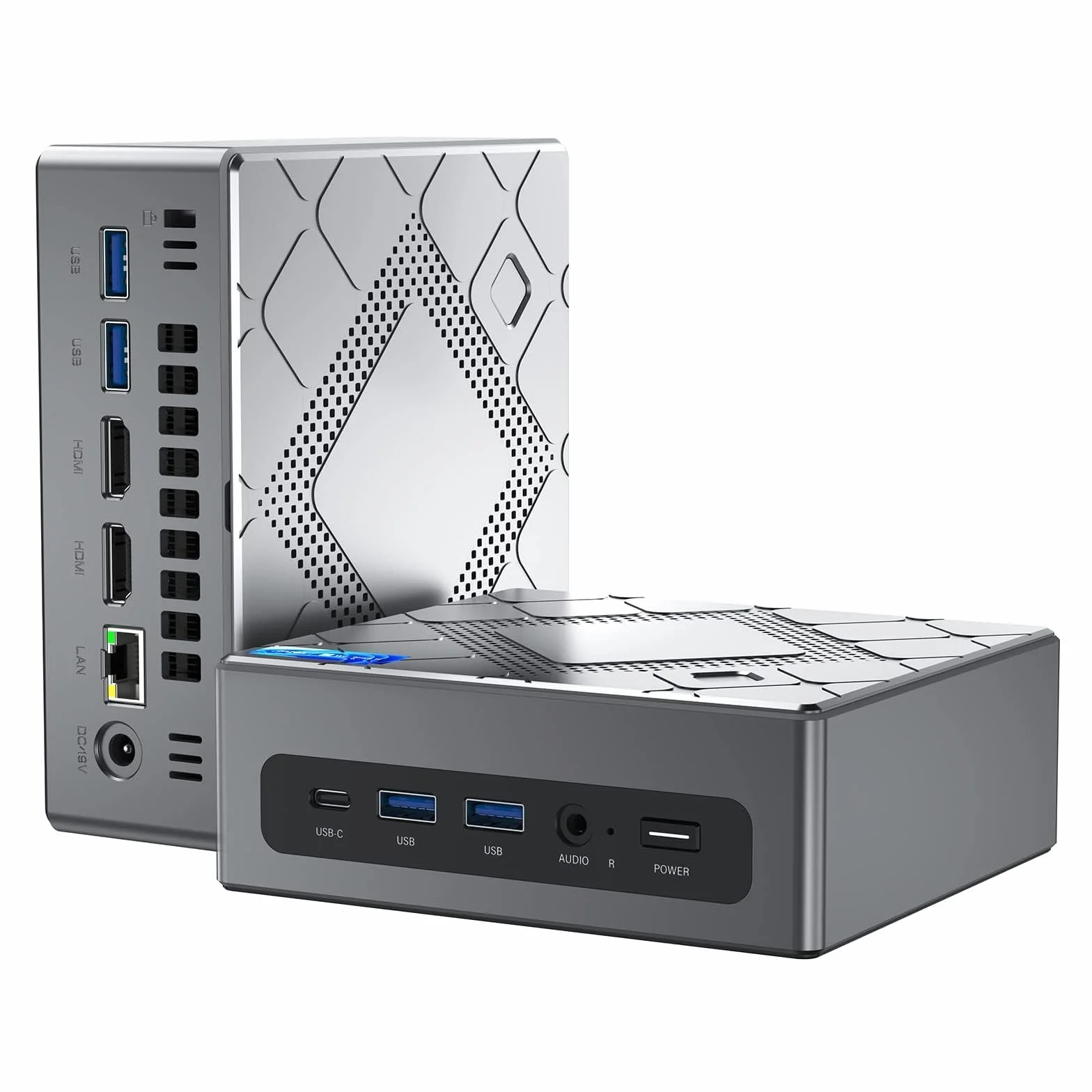 NiPoGi CK10 Mini PC W-11 Pro, Ιntel Core i5-12600H(12C/16T, bis zu 4,50 GHz), 16GB DDR4 512GB M.2 NVMe SSD Mini Desktop Computer für Büro, WiFi 6, Ιntel Iris Xe-Grafik, 2X HDMI+VGA, 4K Triple Display.