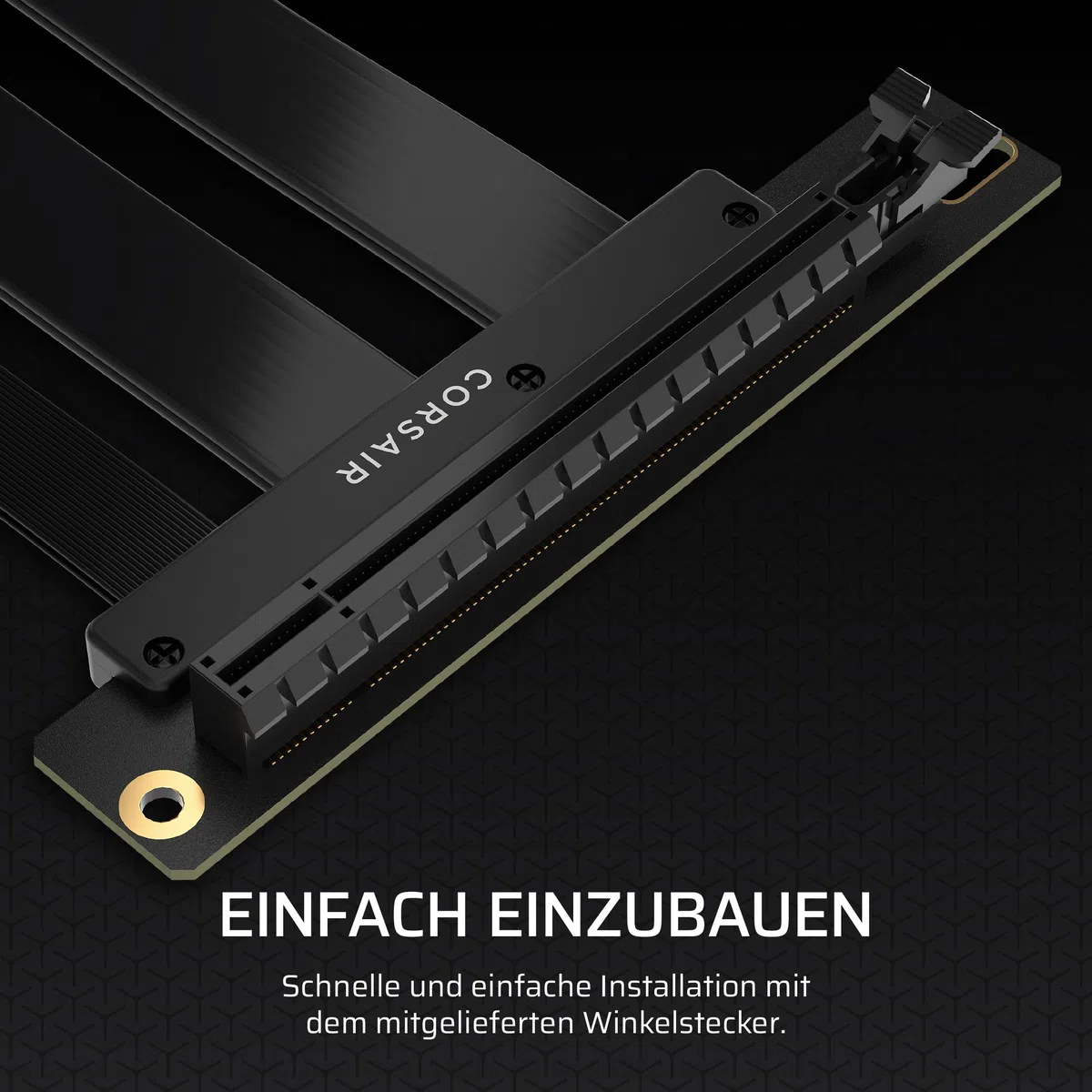 Corsair Premium PCIe 5.0 x16 175mm Riser-Kabel – Schwarz | Ultraflexibles, Langlebig