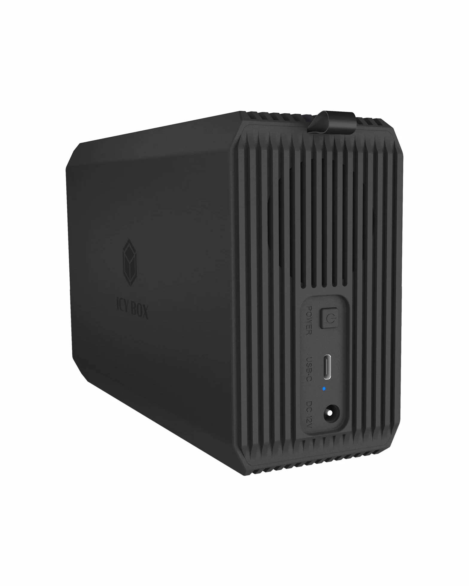 ICY BOX (2-Bay RAID-System 2,5"/3,5" SATA, USB 3.2 Gen 1 Type-C, RAID 0/1/SINGLE/LARGE, 50-mm Lüfter, LED-Status, Aluminium) Externes Gehäuse für HDD/SSD, bis 30 TB IB-RD3720-CU3
