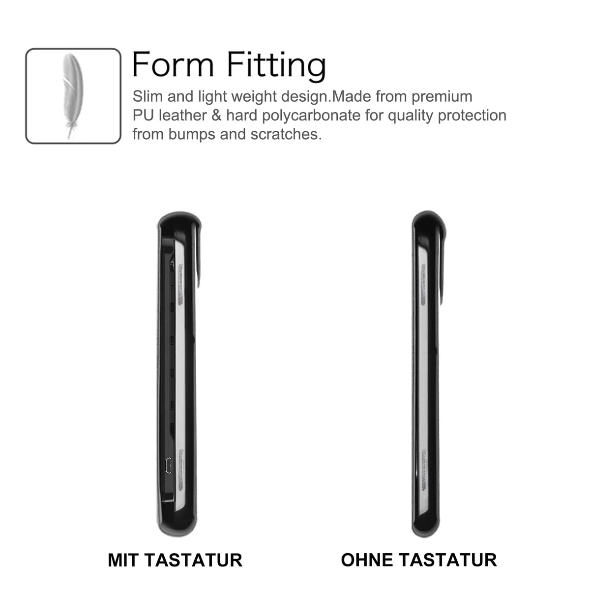 FINTIE Tastatur Hülle für Samsung Galaxy Tab A 10,1 Zoll 2016 T580N/ T585N Tablet - Ultradünn leicht Schutzhülle mit magnetisch Abnehmbarer Drahtloser Deutscher Bluetooth Tastatur, Schwarz