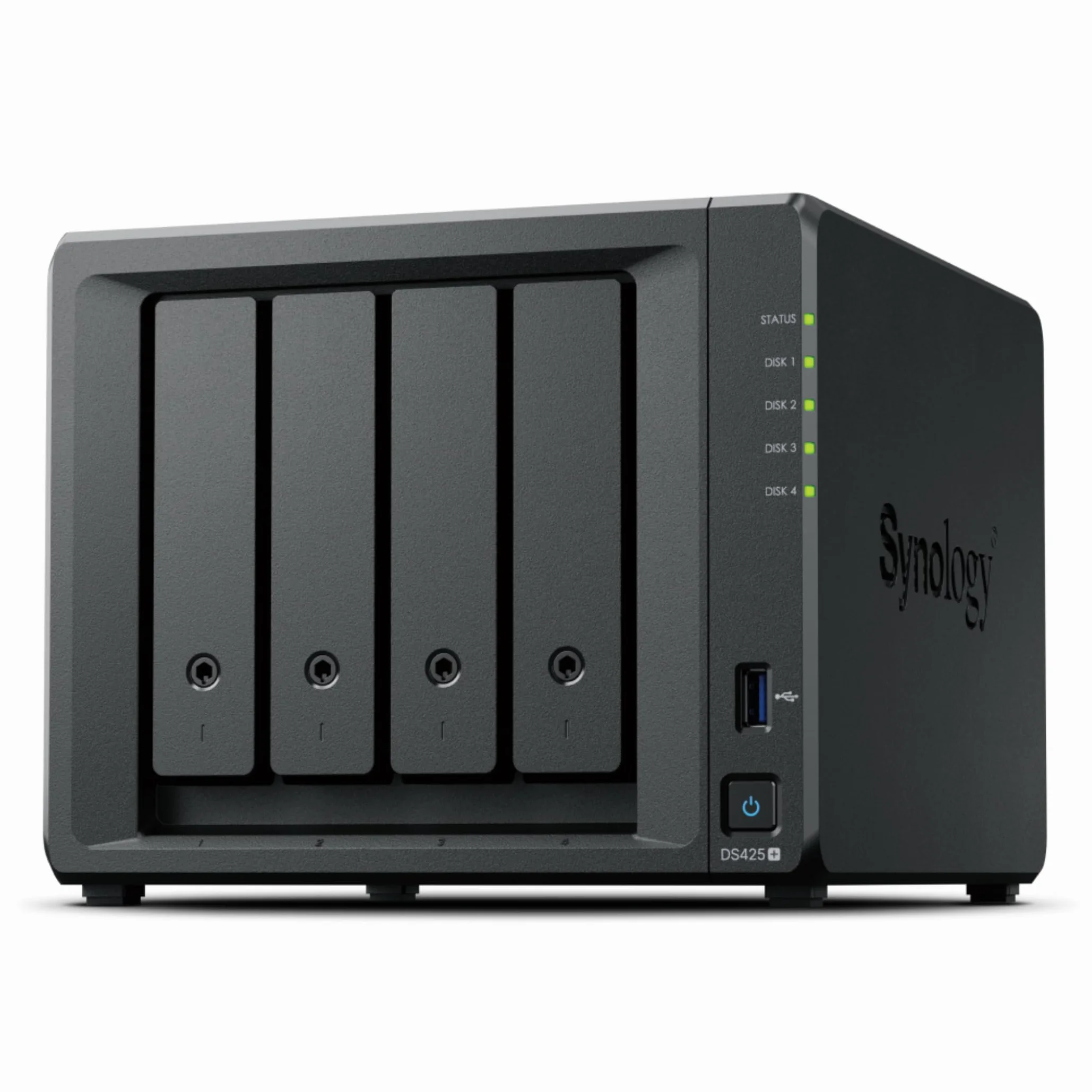 Synology DiskStation DS425+ 4-Bay 3,5" DiskStation ohne Disk Intel Celeron J4125 1x1GbE + 1x2.5GbE 2GB RAM 2xUSB 3.2
