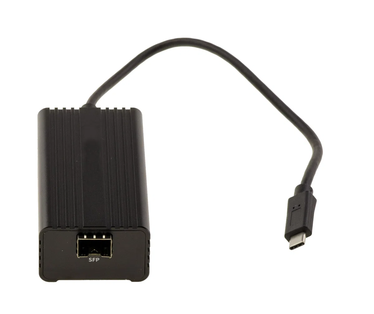 KALEA-INFORMATIQUE USB4-Thunderbolt-3/4/5-zu-10G-SFP+-Glasfasernetzwerk-Adapterkabel mit Realtek RTL8157-Chipsatz – Geräuschloser, lüfterloser Glasfaser-Ethernet-Konverter