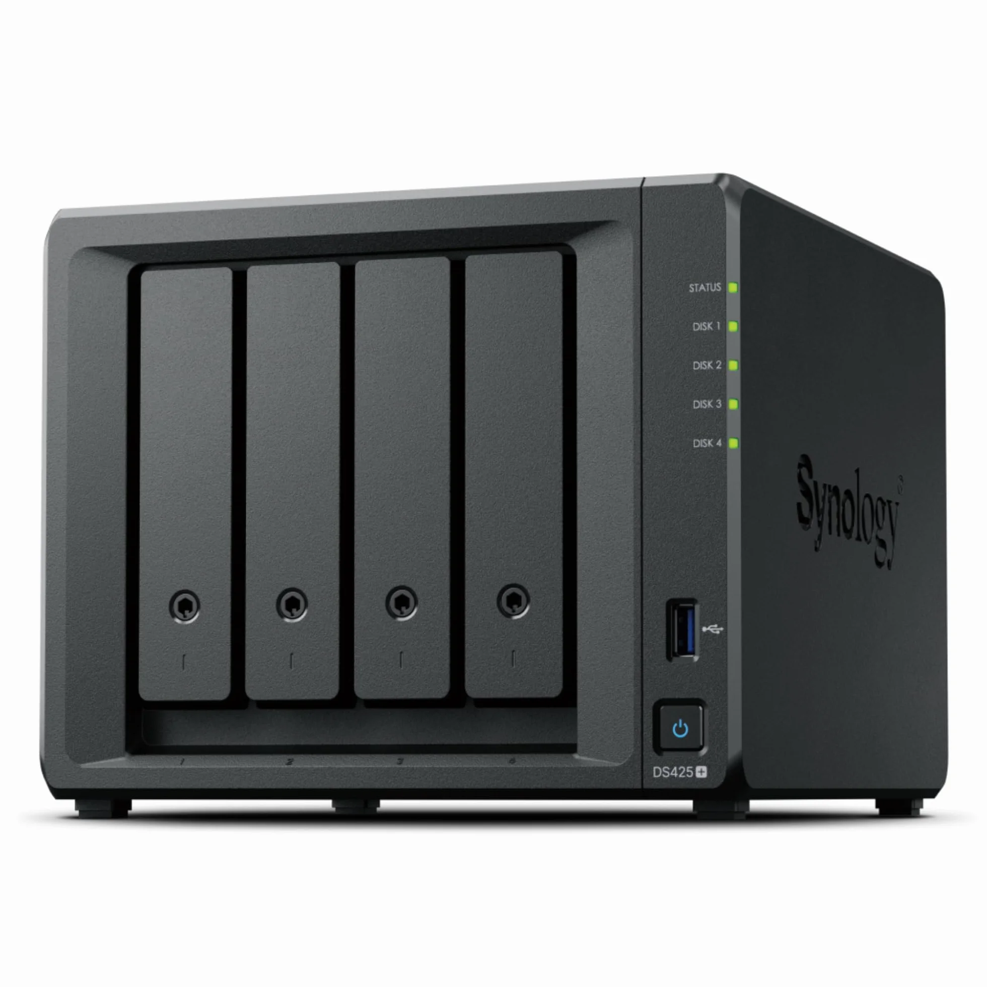 Synology DiskStation DS425+ 4-Bay 3,5" DiskStation ohne Disk Intel Celeron J4125 1x1GbE + 1x2.5GbE 2GB RAM 2xUSB 3.2