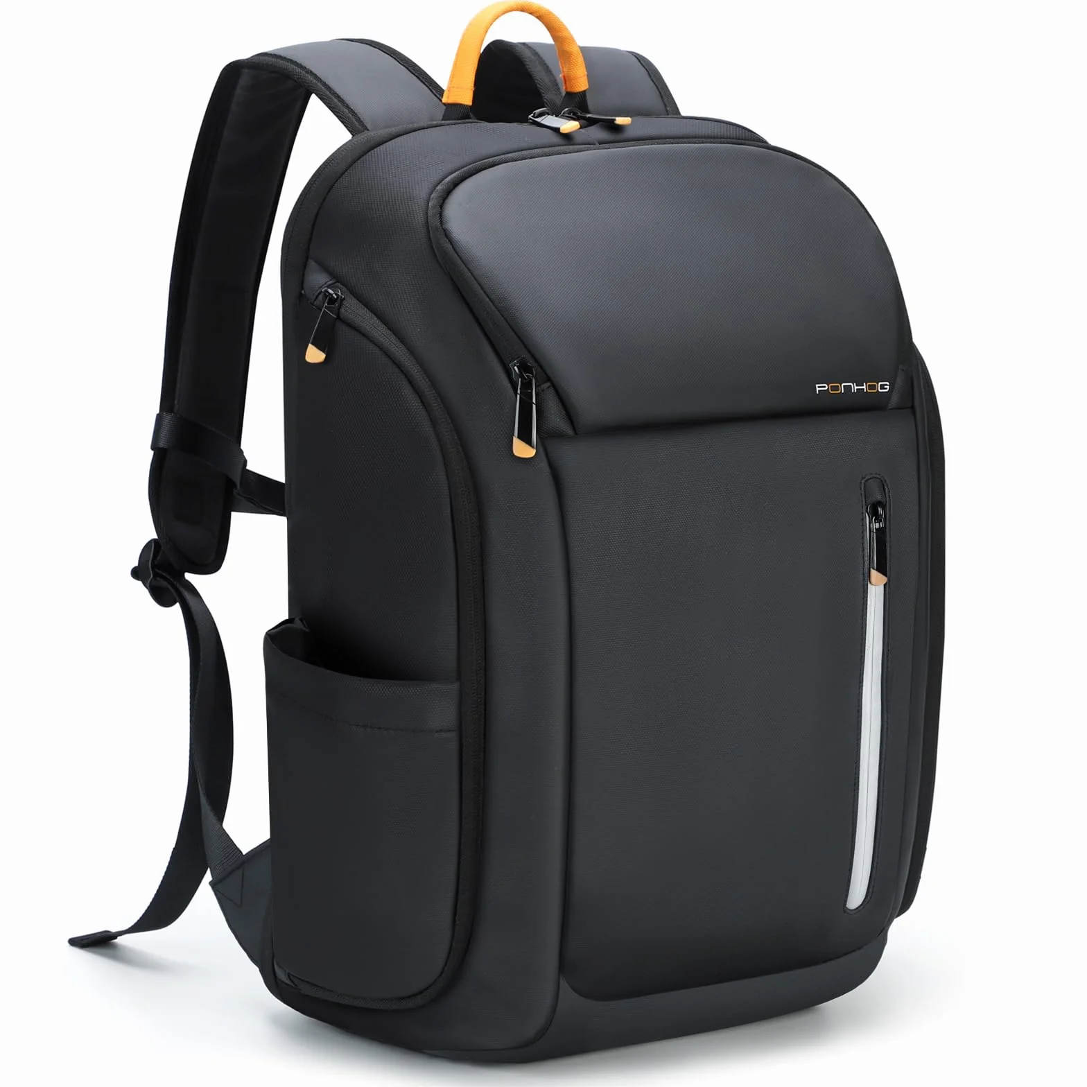 Ponhog Rucksack Herren, Groß Laptop Rucksack 17 Zoll, Reiserucksack mit Anti Diebstahl Computerfach, Laptoptasche für Reise Business Arbeit Weekender, Schwarz