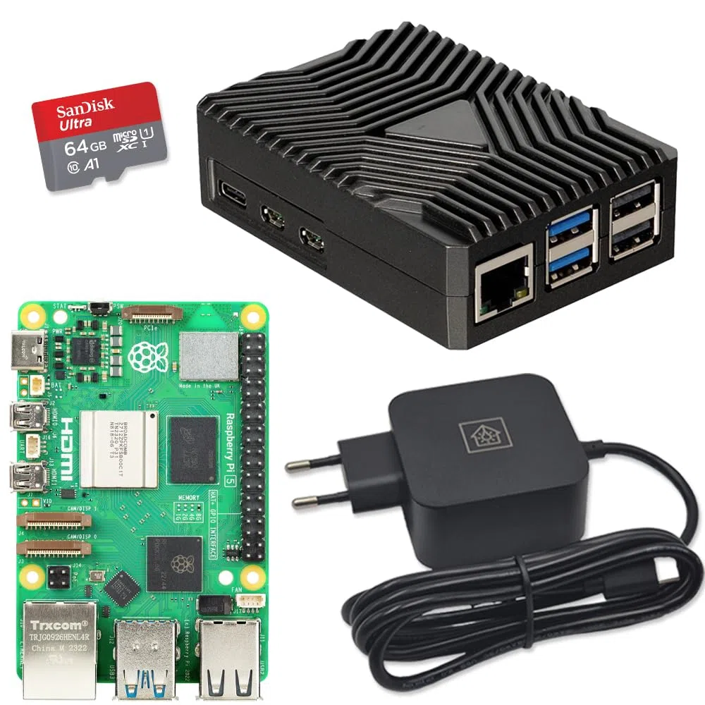 Home Assistant Smarthomezentrale Raspberry Pi 5 4GB Metallgehäuse SD-Karte