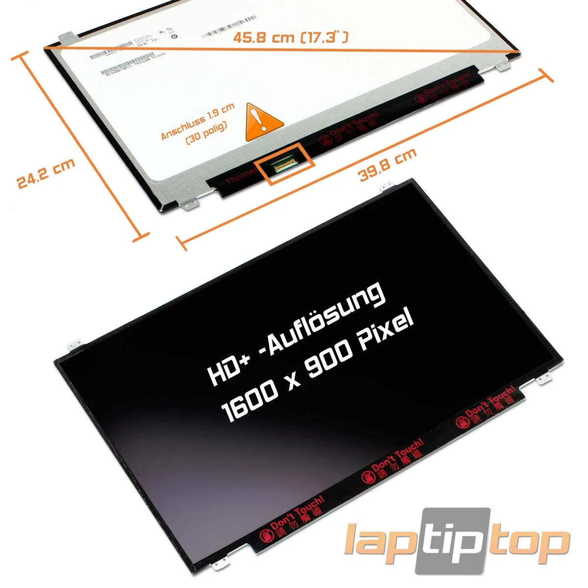 17,3" LED Display matt passend für NT173WDM-N21 V5.0 WXGA++ HD+ Bildschirm
