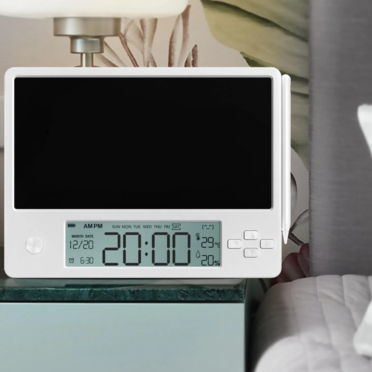 Maizoon Elektronischer Kalender mit LCD-Großschreibtablett, Digitaluhr, Datumsanzeige, Wordpad