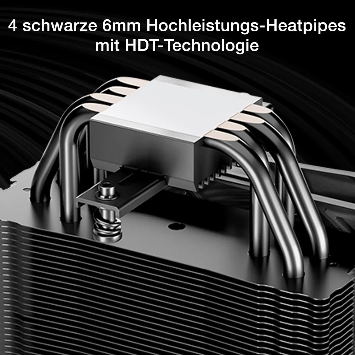 be quiet! Pure Rock 3 Black Luftkühler, sehr hohe Kühlleistung, 4 Hochleistungs-Heatpipes mit HDT-Technologie, optimierter Pure Wings 3 120mm PWM- Lüfter, vorinstallierte Montagebrücke