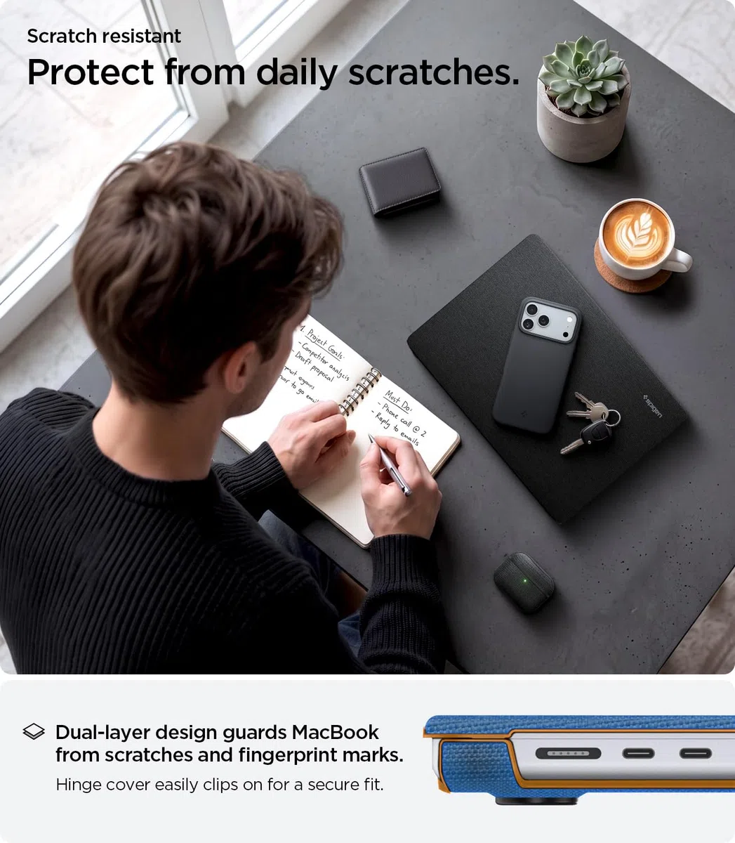 Spigen Urban Fit Hülle Kompatibel mit MacBook Pro 14 Zoll M5 Pro / M5 Max (2026), M5 (2025),M4 / M3 / M2 / M1 Pro/Max Serie (2024/23/21) - Schwarz