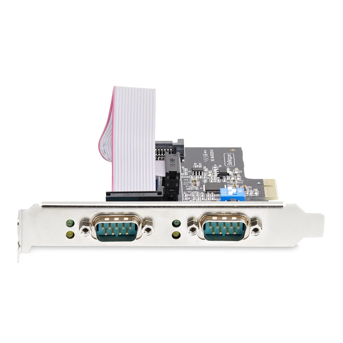 StarTech.com 2-Port Serielle PCIe Karte, Quad-Port PCI Express zu RS232/RS422/RS485 DB9 Serielle Karte, Standard/Niedrigrofil Halterungen, 16C1050 UART, ESD Schutz, Windows/Linux (2S232422485-PC-CARD)