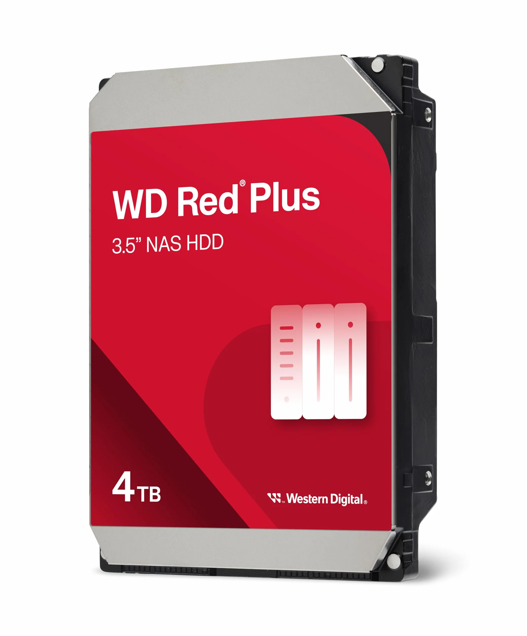 WD Red Plus 4 TB NAS Interne Festplatte 3,5 Zoll - 5400 U/Min, SATA 6 Gb/s, CMR, 256MB Cache