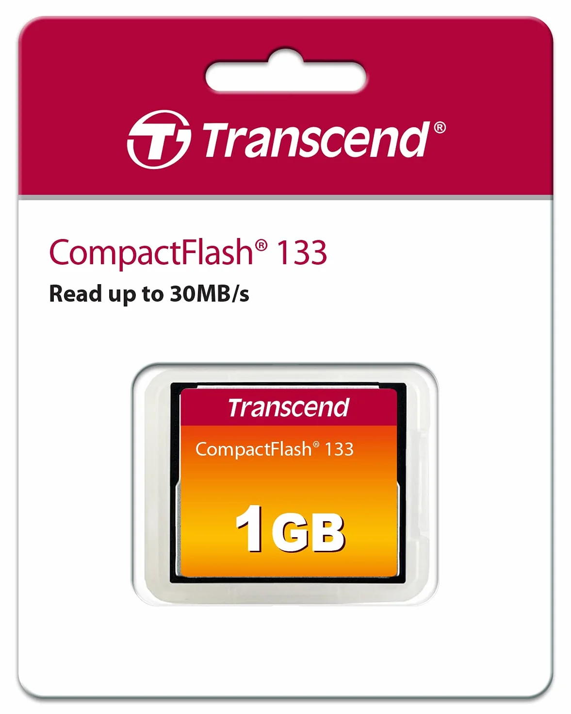 Transcend 1GB CompactFlash CF 133 Speicherkarte, MLC Flash, bis zu 50 MB/s Read, 20 MB/s Write | Ideal für Einsteiger-DSLRs & Industrie-Anwendungen