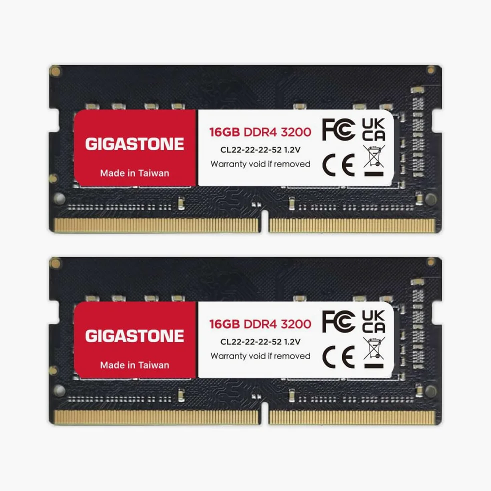 【DDR4 RAM Nur für Laptops】 GIGASTONE 32GB Kit (2x16GB) DDR4 3200MHz (2933/2666MHz) PC4-25600 CL22 1,2V SODIMM 260Pin Nicht-ECC ungepuffert Notebook Speicher-Upgrade