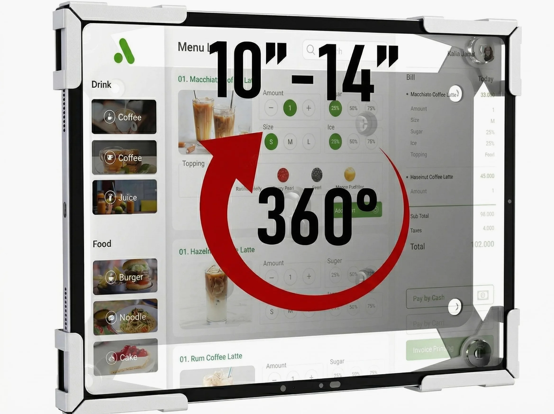 Tablet Wandhalterung, Metallgehäuse iPad Halterung Für Retail POS Kiosk, Smart Home, Diebstahlschutz Low Profile VESA 75x75 Ständer, Hoch- Oder Querformat, Für 10-14 Zoll Pro Air Galaxy Tab, Weiß