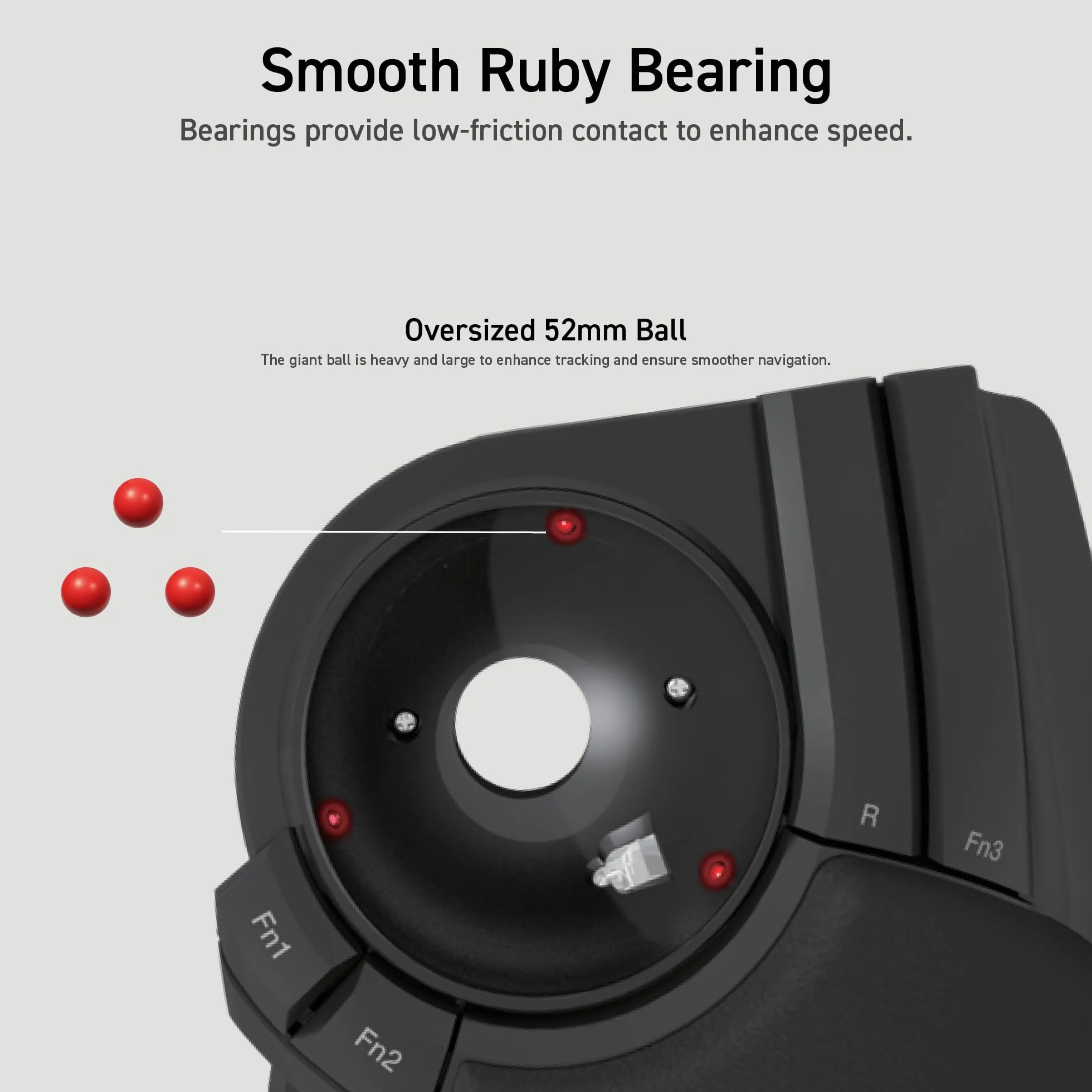ELECOM 2,4 GHz kabellose Fingerbedienung, große Trackball-Maus, 8-Tasten-Funktion mit glatter Tracking, präziser optischer Gaming-Sensor, Handballenauflage (M-HT1DRBK)