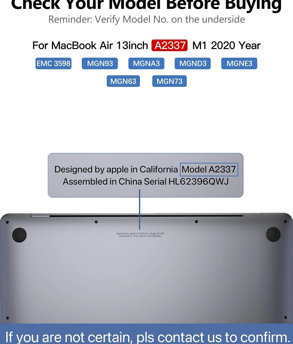 LHM A2337 Bildschirmersatz für MacBook Air 13,3" M1 2020 (EMC 3598 MGN63 MGN93 MGND3 MGN73 MGNA3 MGNE3) 2560 x 1600 Voll-LCD-Display mit Befestigungssatz (A2337 Roségold)
