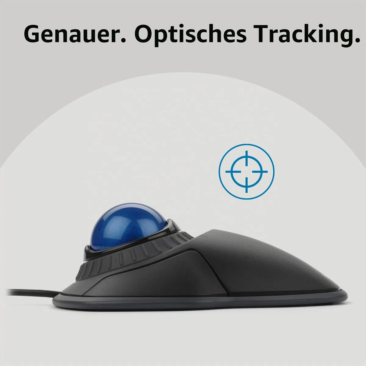 Kensington Orbit TrackBall, Kabelgebundene ergonomische TrackBall-Maus mit Scroll-Ring, 40 mm Kugel, Kompatibel mit Windows & macOS, für Rechts- und Linkshänder, Schwarz/Blau, K72337EU