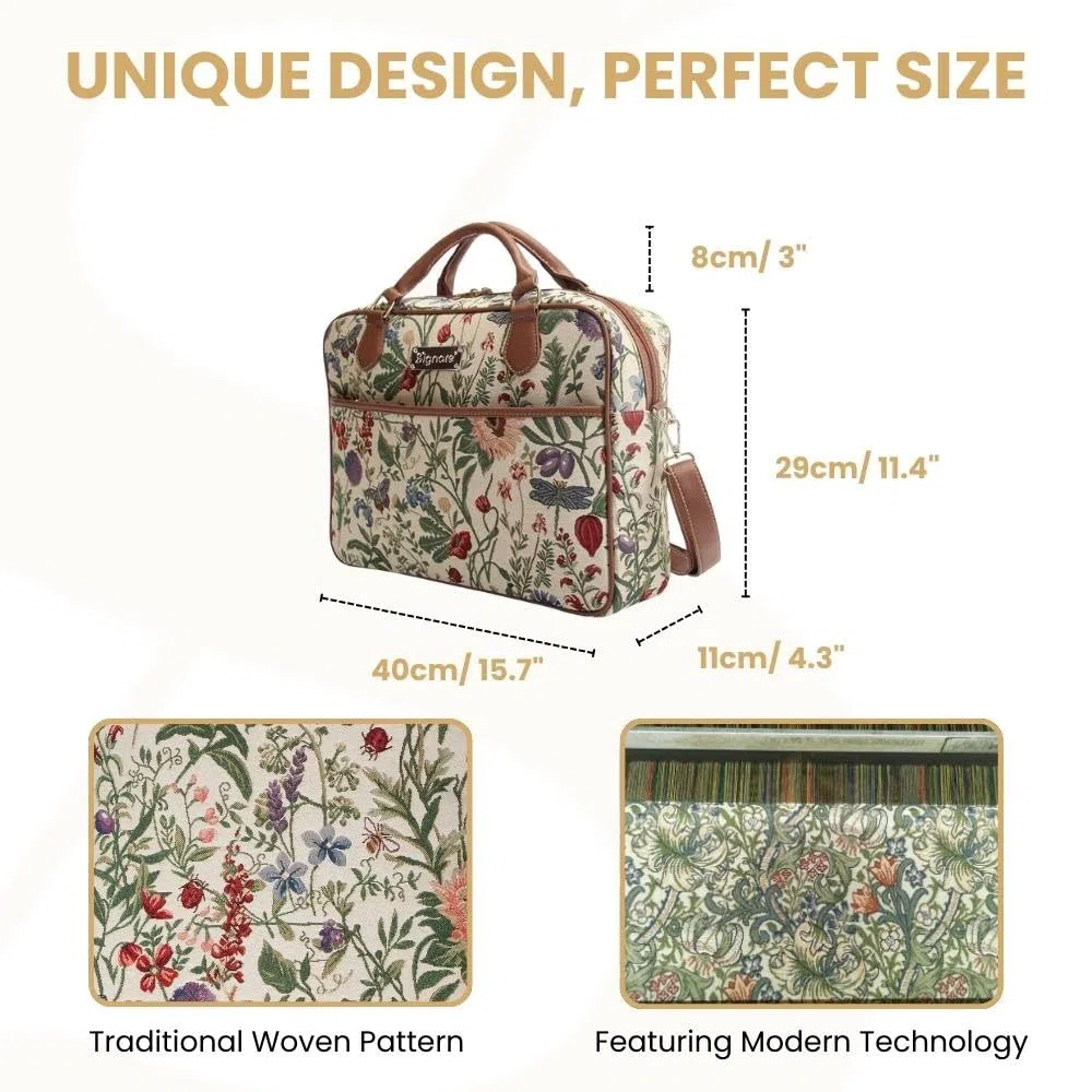 Signare Gobelin Laptop Tasche Laptoptasche 15.6 Zoll, Notebook Tasche 15.6 Zoll Business Taschen Damen mit Farbmuster Designs
