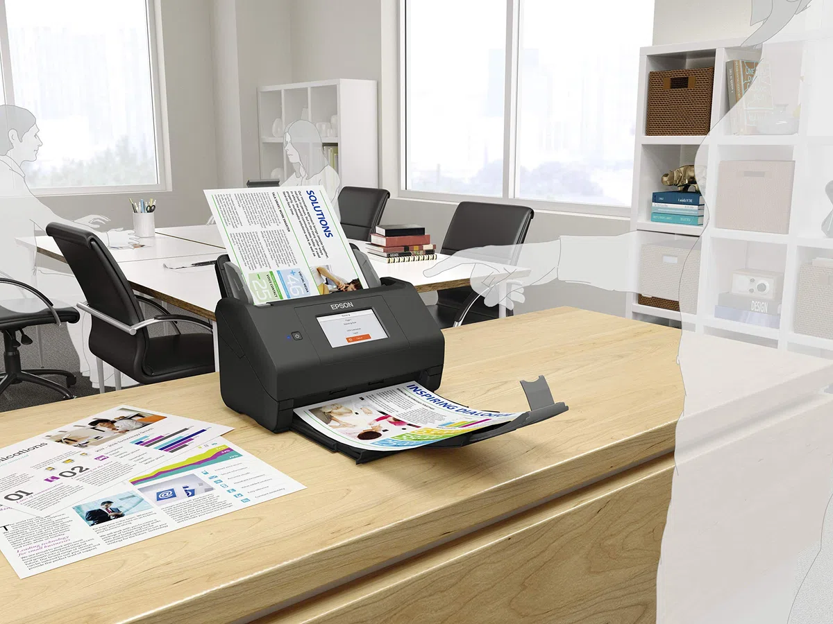 Epson Workforce ES-580W Scanner, Dokumentenscanner (scannt ohne PC, 35 Seiten BZW. 70 Bildern pro Minute, bis DIN A4, beidseitiger Scan in einem Durchgang, automatische Ausrichtung) One Size