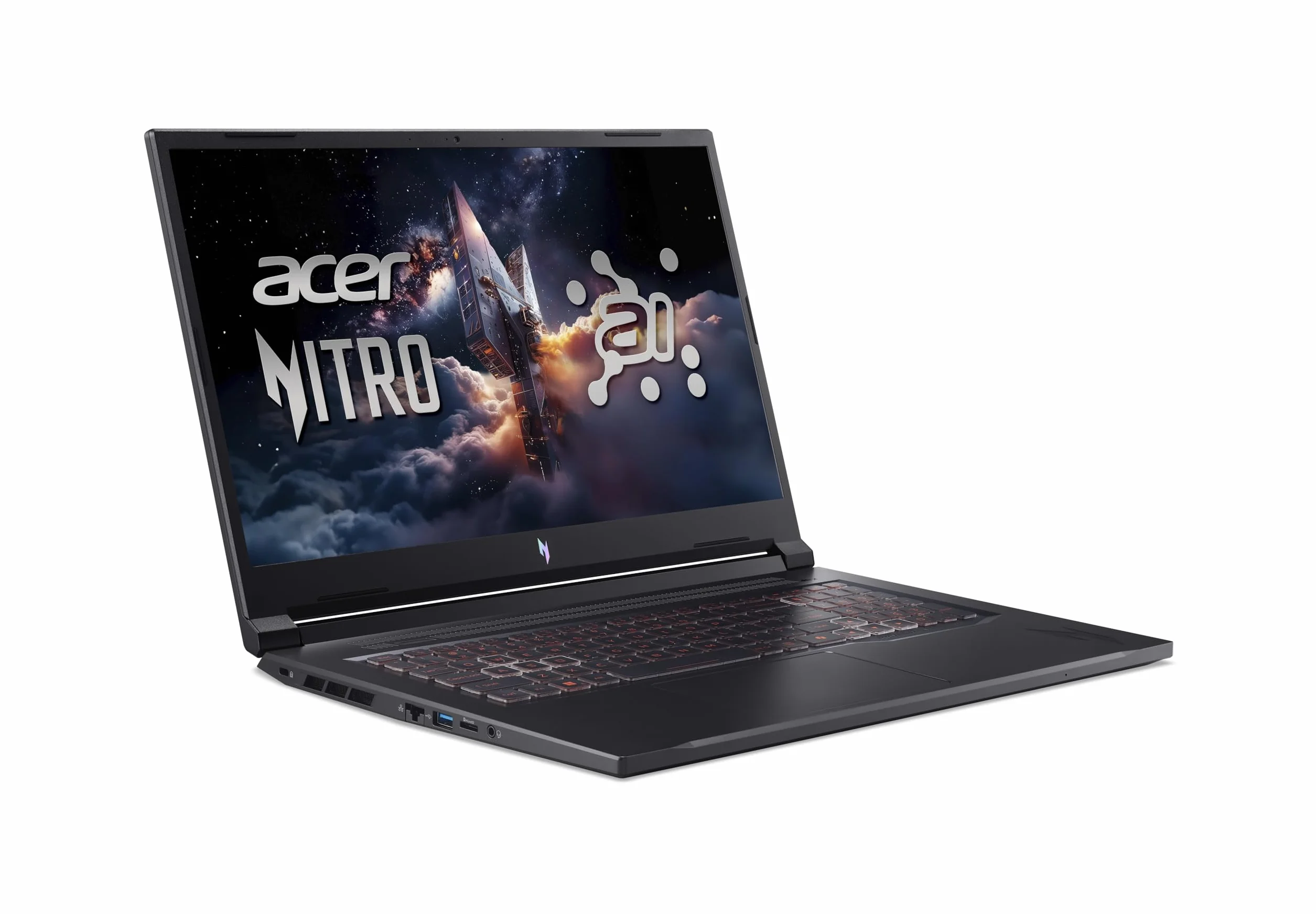 Acer Nitro V 17 AI (ANV17-41-R0BS) Gaming Laptop, 17" FHD IPS 144Hz Display, AMD Ryzen 7 260, 16 GB RAM, 1 TB SSD, NVIDIA GeForce RTX 5060, Windows 11, QWERTZ Tastatur, schwarz