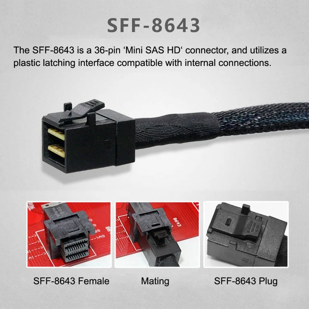 chenyang Mini SAS SFF-8654 38Pin Host auf SFF-8643 Target Data Server Disk Raid Kabel 50 cm